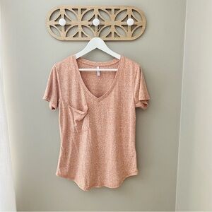 Z Supply V-Neck Tee Shirt Peach Sz Small
